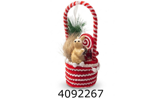 Кошик новорічний 11*9*23 см C-59