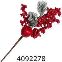 Гілка Хвоя + яблучко + порічка 30 см ціна за 1 шт 4-341