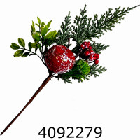 Гілка Хвоя + яблуко з блискіткам 35 см ціна за 1 шт 4-344