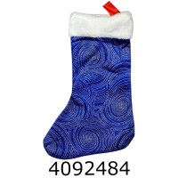 Шкарпетка для подарунків 37*24см синя (12/360) MA26-569 Шкарпетка для подарунків 37*24см синя (12/360) MA26-569