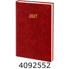 Щоденник А5 дат. 2027р. тв. обкл. бордовий 24В-004