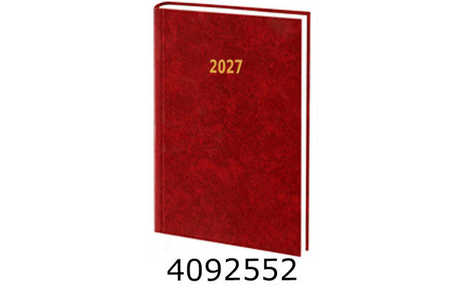 Щоденник А5 дат. 2027р. тв. обкл. бордовий 24В-004