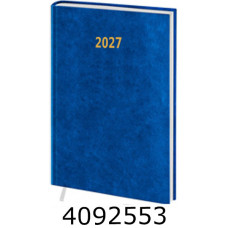 Щоденник А5 дат. 2027р. тв. обкл. синій 24В-004