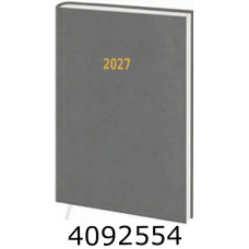 Щоденник А5 дат. 2027р. тв. обкл. сірий 24В-004