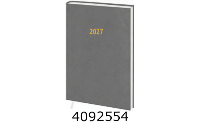 Щоденник А5 дат. 2027р. тв. обкл. сірий 24В-004