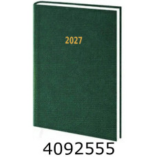 Щоденник А5 дат. 2027р. тв. обкл. зелений льон 24В-004