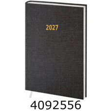 Щоденник А5 дат. 2027р. тв. обкл. темно-сірий 24В-004