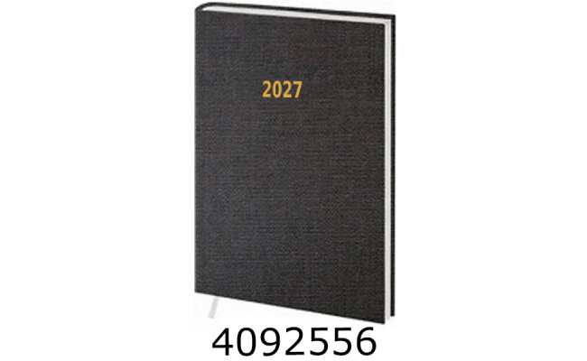 Щоденник А5 дат. 2027р. тв. обкл. темно-сірий 24В-004