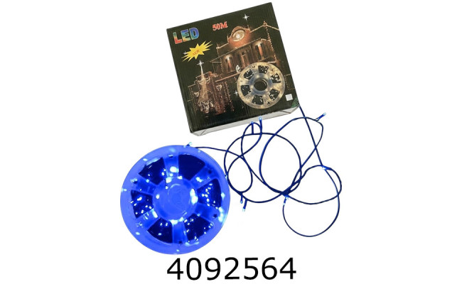 Гірлянда ел. катушка 50м, синя 4-115C