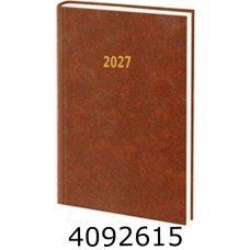 Щоденник А5 дат. 2027р. тв. обкл. коричневий 24В-004