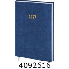 Щоденник А5 дат. 2027р. тв. обкл. темно-синій льон 24В-004