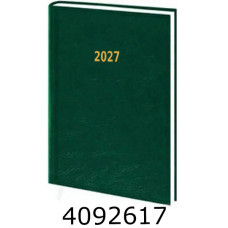 Щоденник А5 дат. 2027р. тв. обкл. зелений 24В-004