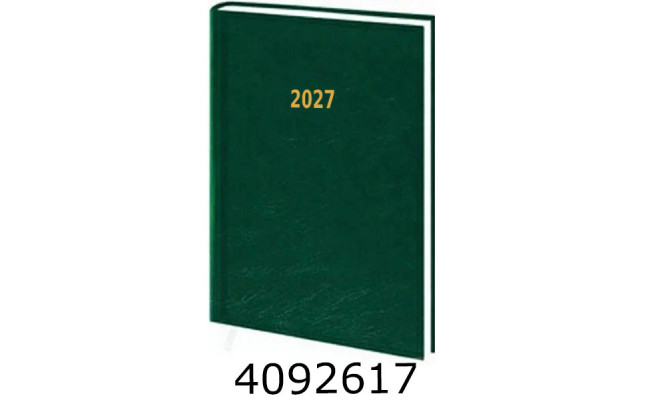 Щоденник А5 дат. 2027р. тв. обкл. зелений 24В-004