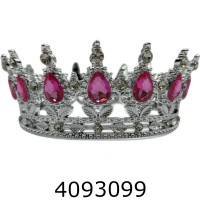 Корона для торта срібло - рожева 16 см SA1706