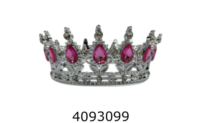 Корона для торта срібло - рожева 16 см SA1706